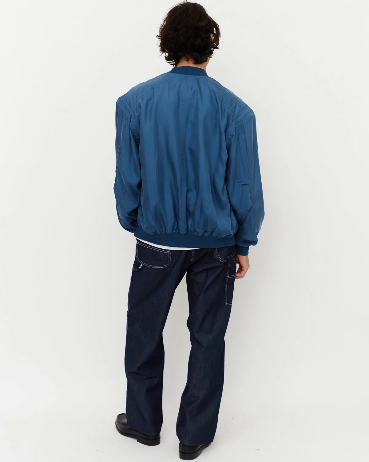 Silk Bomber Jacket / Blue