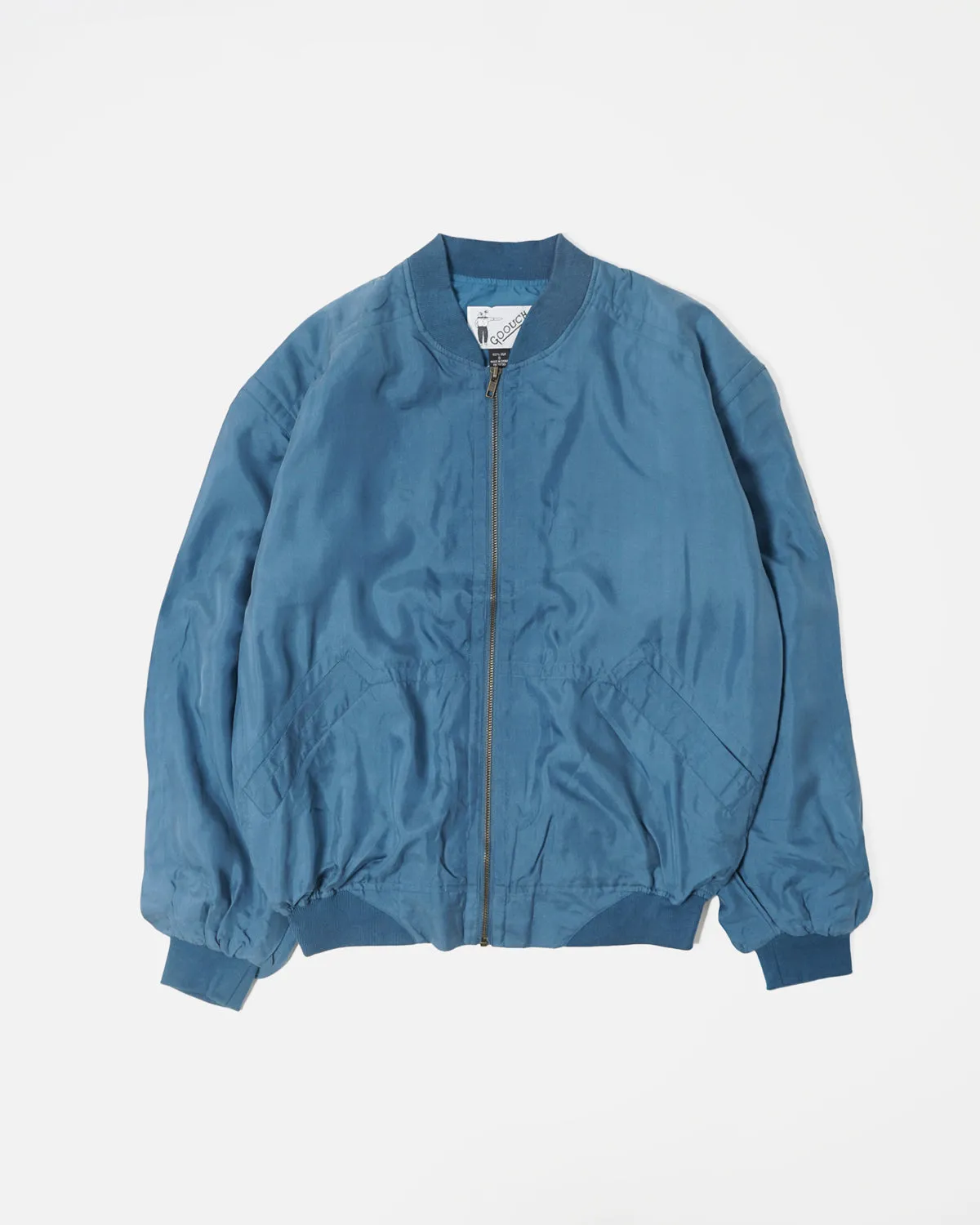 Silk Bomber Jacket / Blue