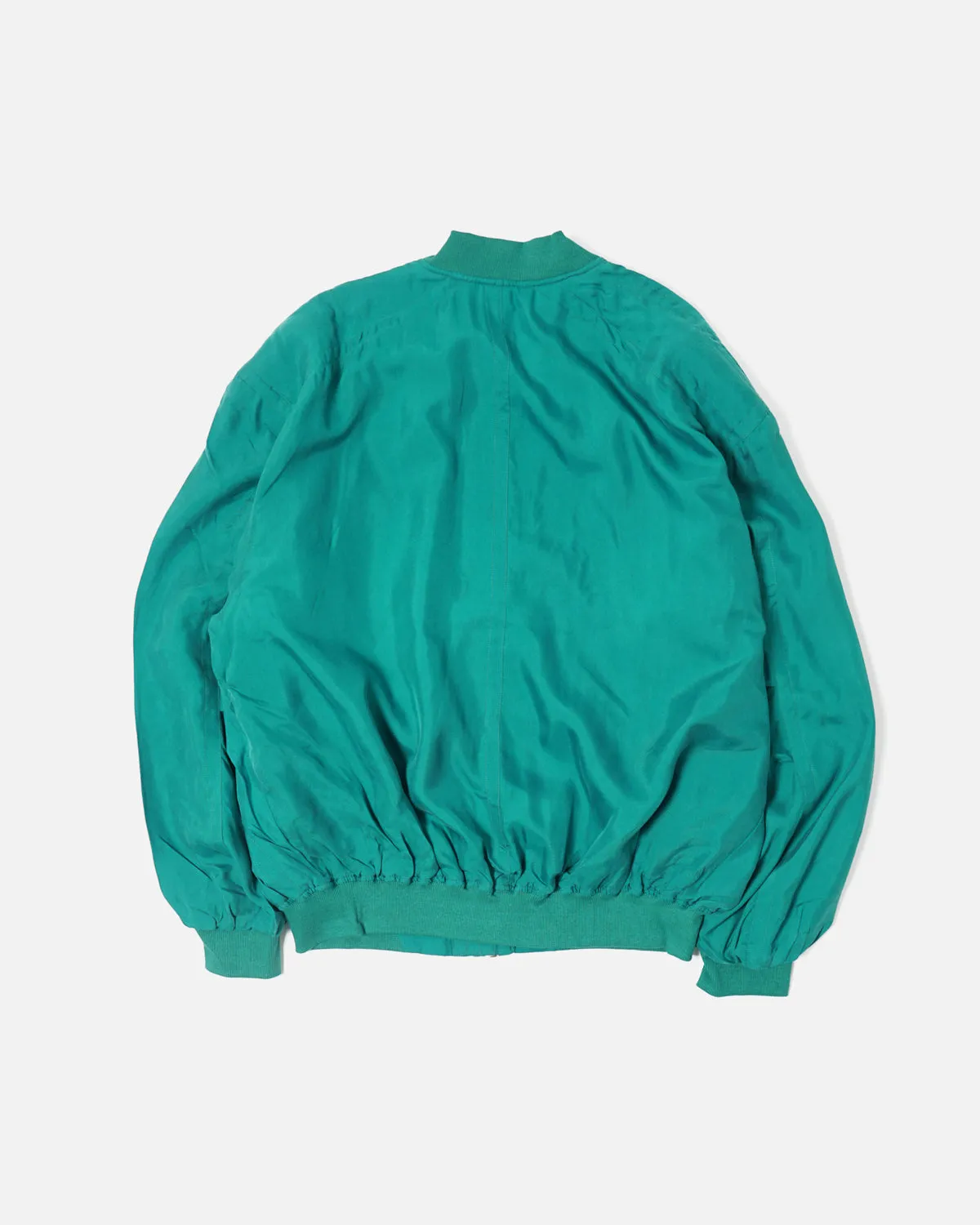 Silk Bomber Jacket / Green