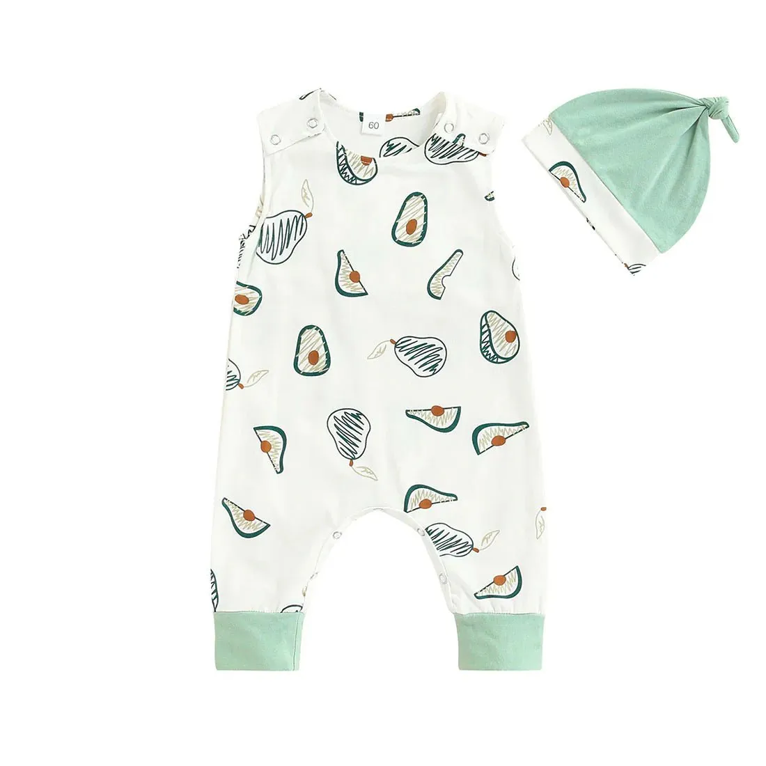 Sleeveless Avocado Baby Jumpsuit