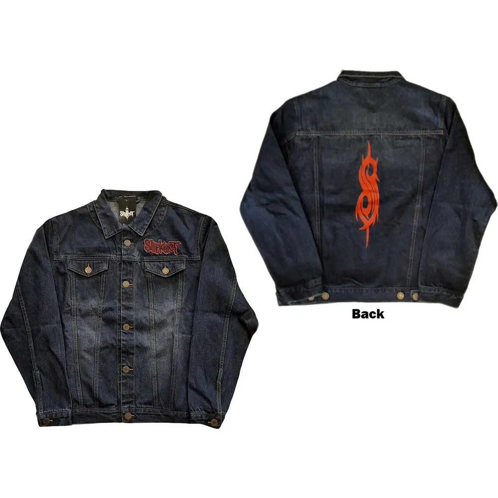 Slipknot Unisex Denim Jacket: Tribal Logo (Back Print)