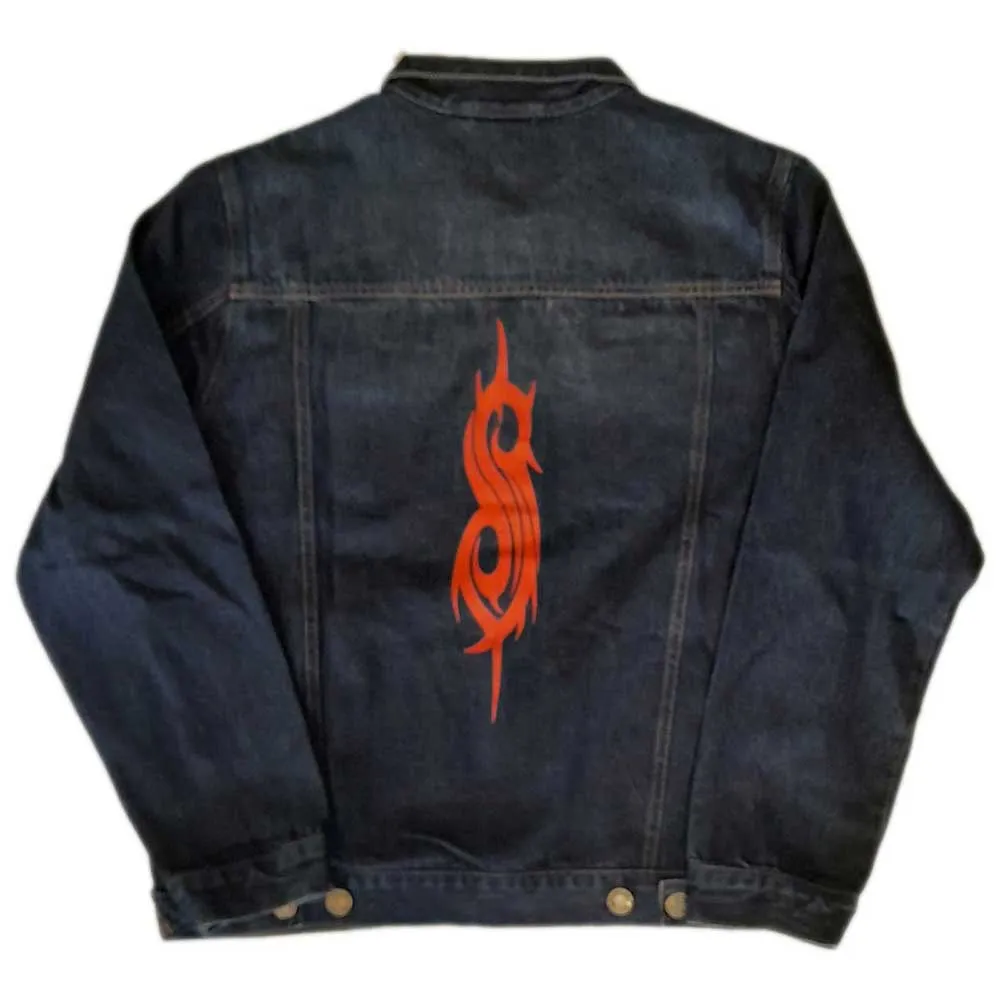 Slipknot Unisex Denim Jacket: Tribal Logo (Back Print)