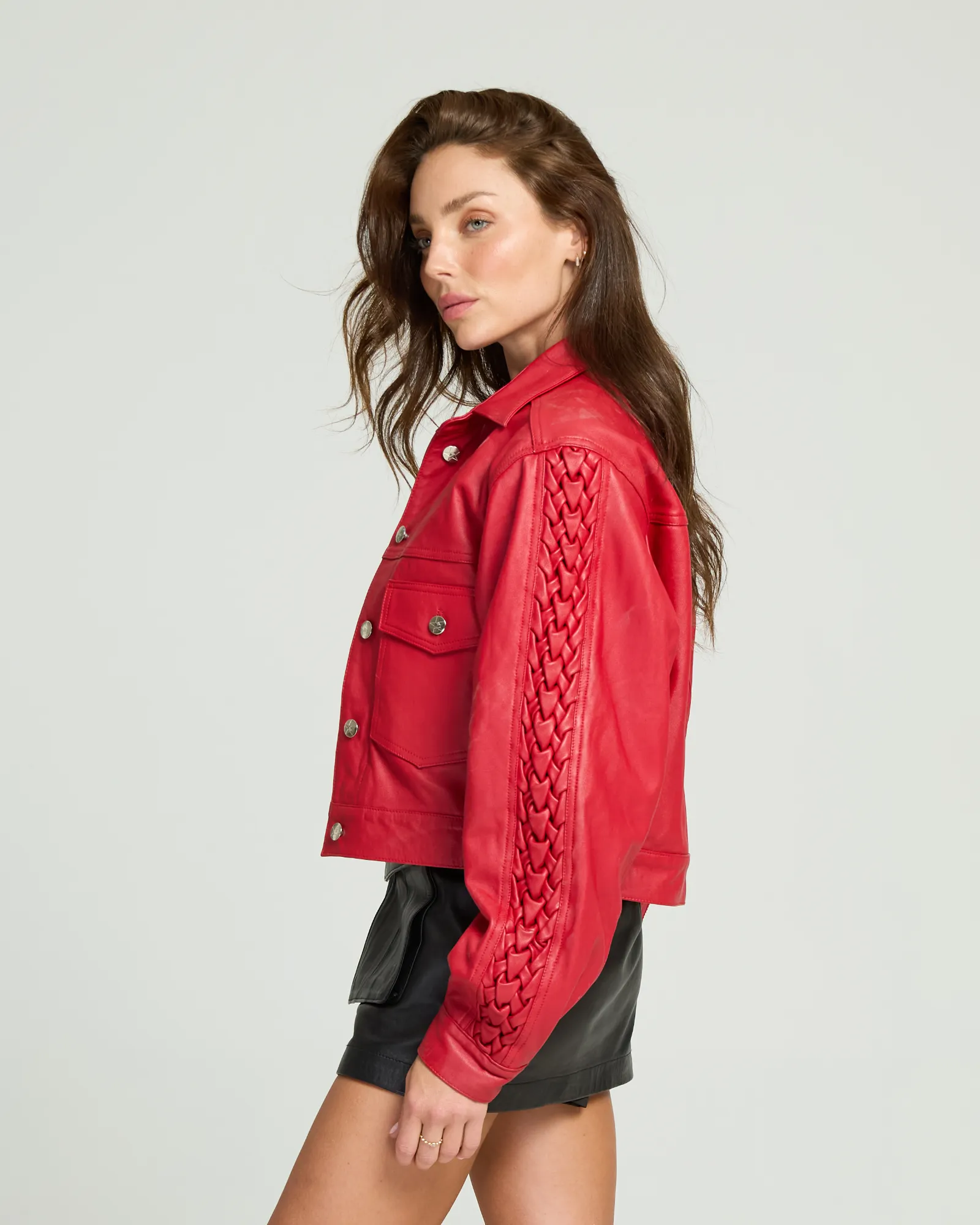 Smocking Leather Jacket