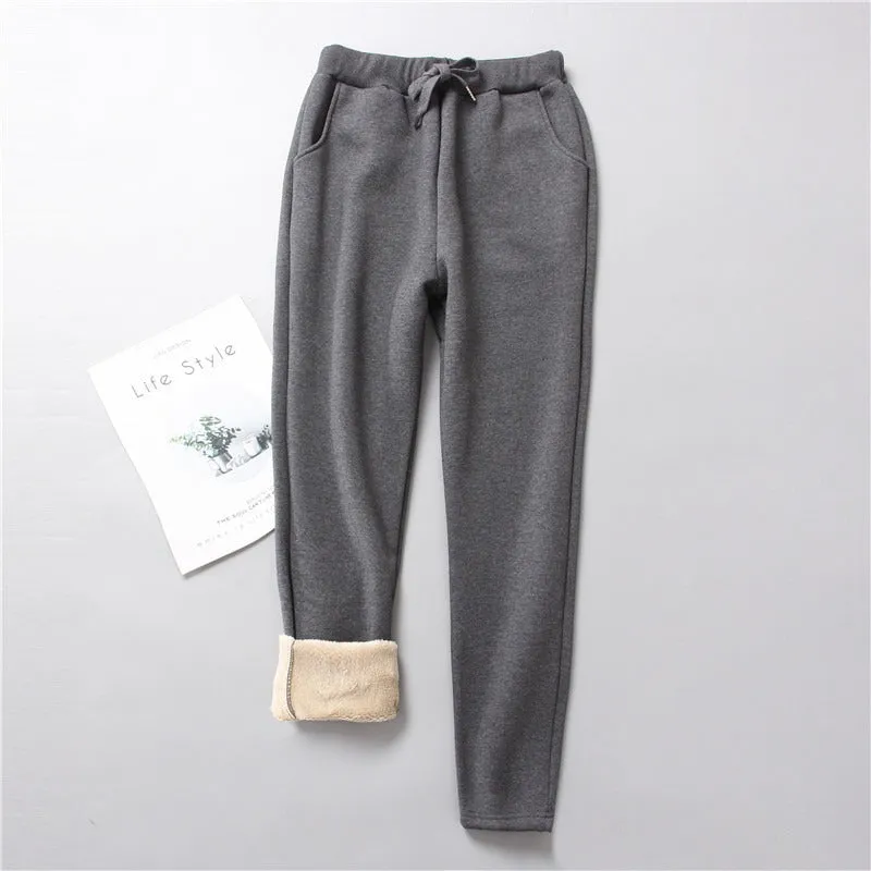 Solid Fleece Lined Loose Women Joggers (4 colors)