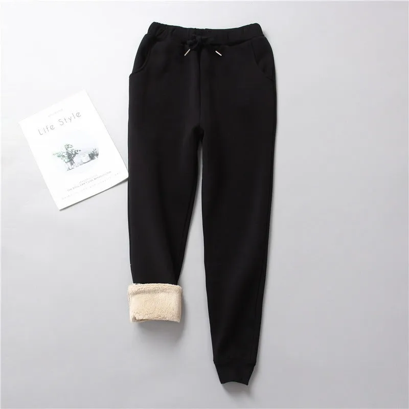 Solid Fleece Lined Loose Women Joggers (4 colors)