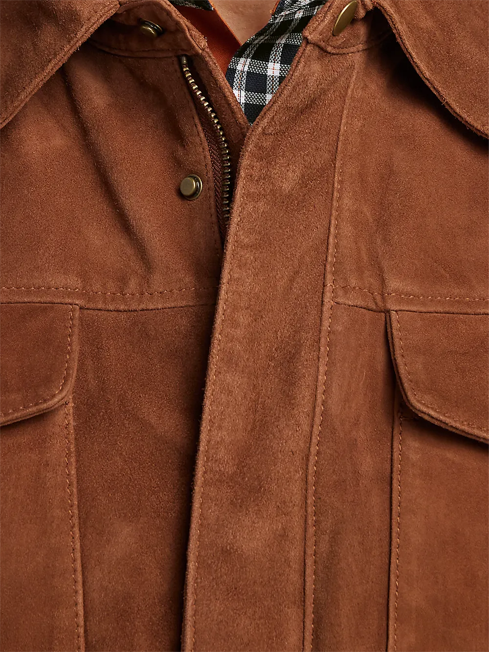 Suede Bomber Jacket - Chestnut