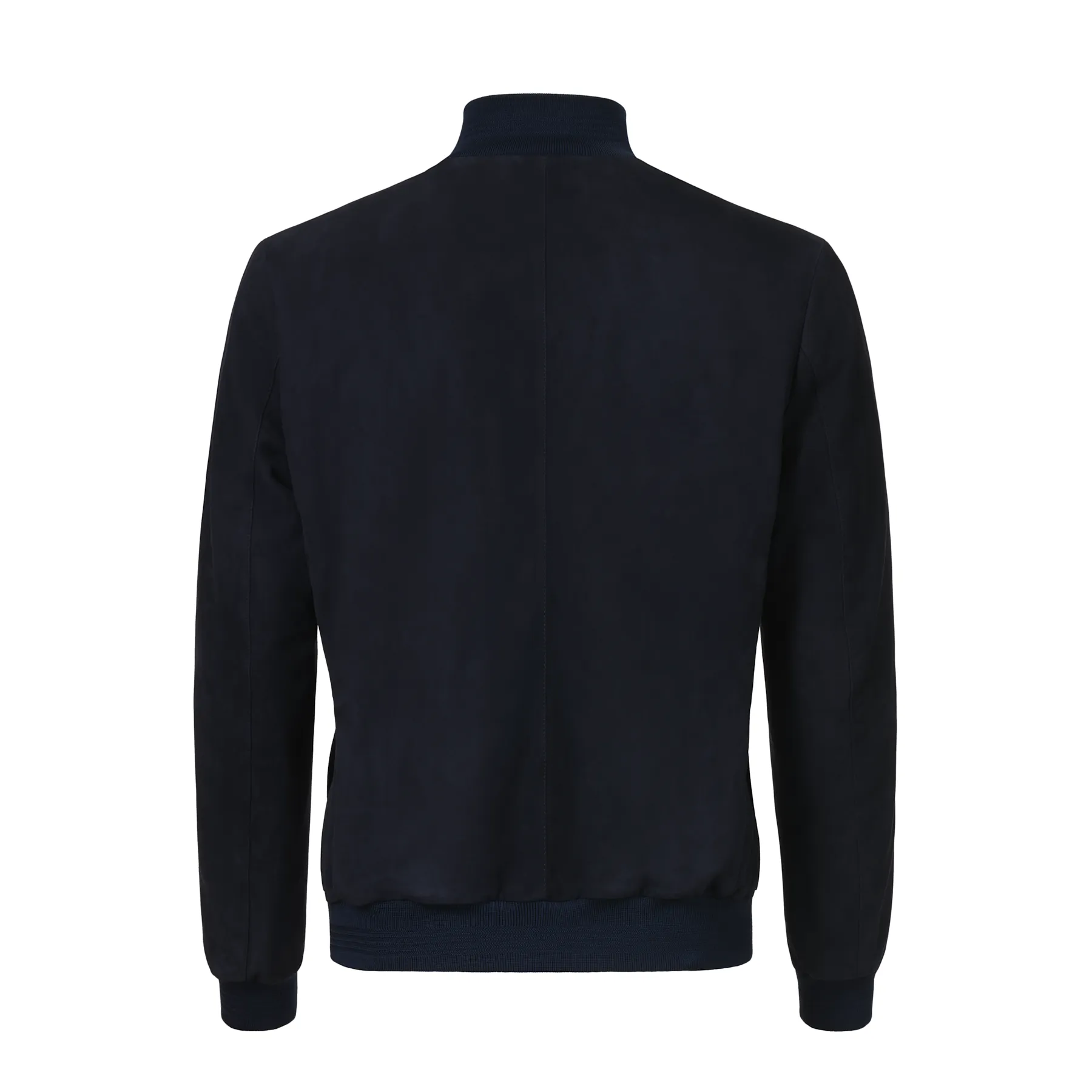 Suede Bomber Jacket in Dark Blue