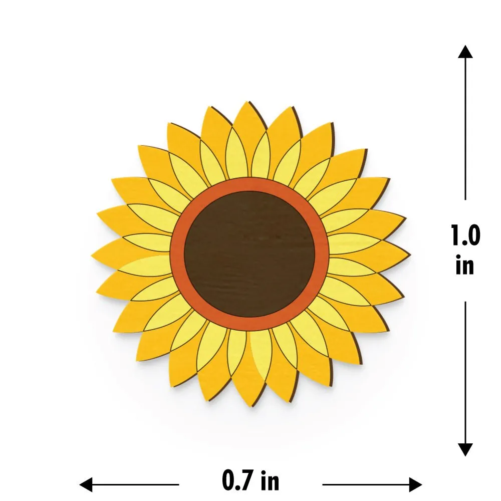 Sunflower Hand Painted Wooden Pin