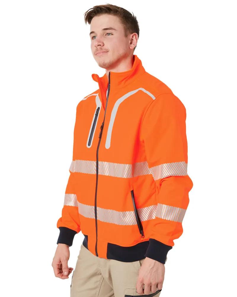 Taped Hi Vis Soft Shell Bomber Jacket - Orange