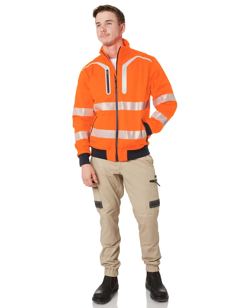 Taped Hi Vis Soft Shell Bomber Jacket - Orange