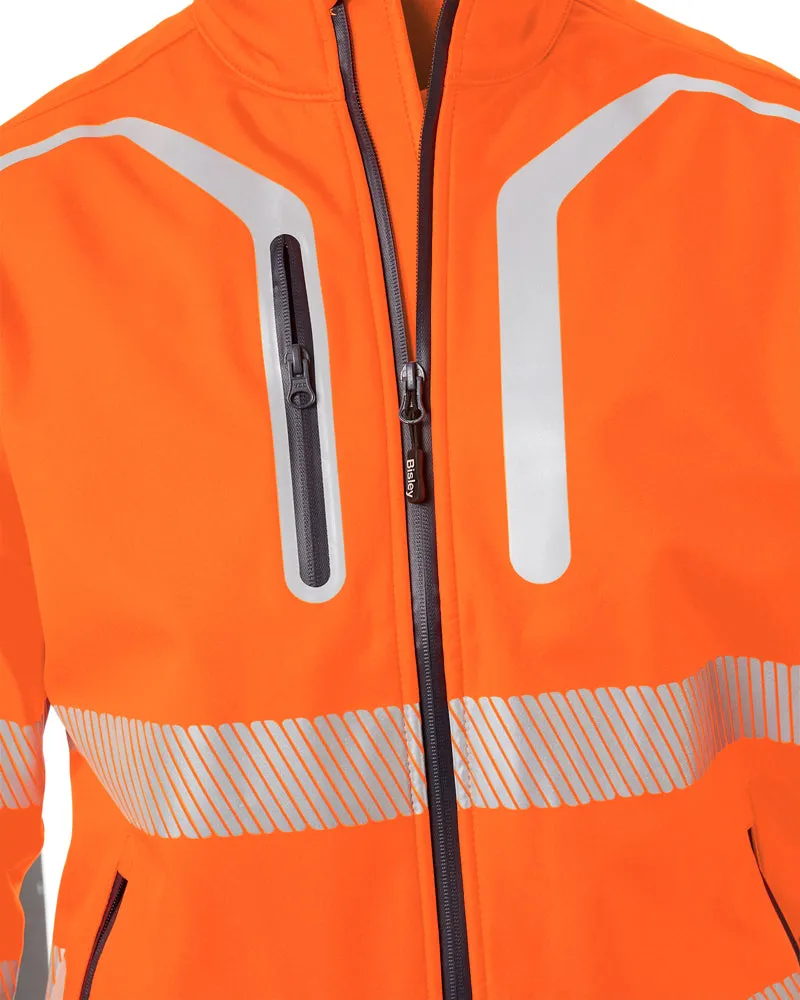 Taped Hi Vis Soft Shell Bomber Jacket - Orange