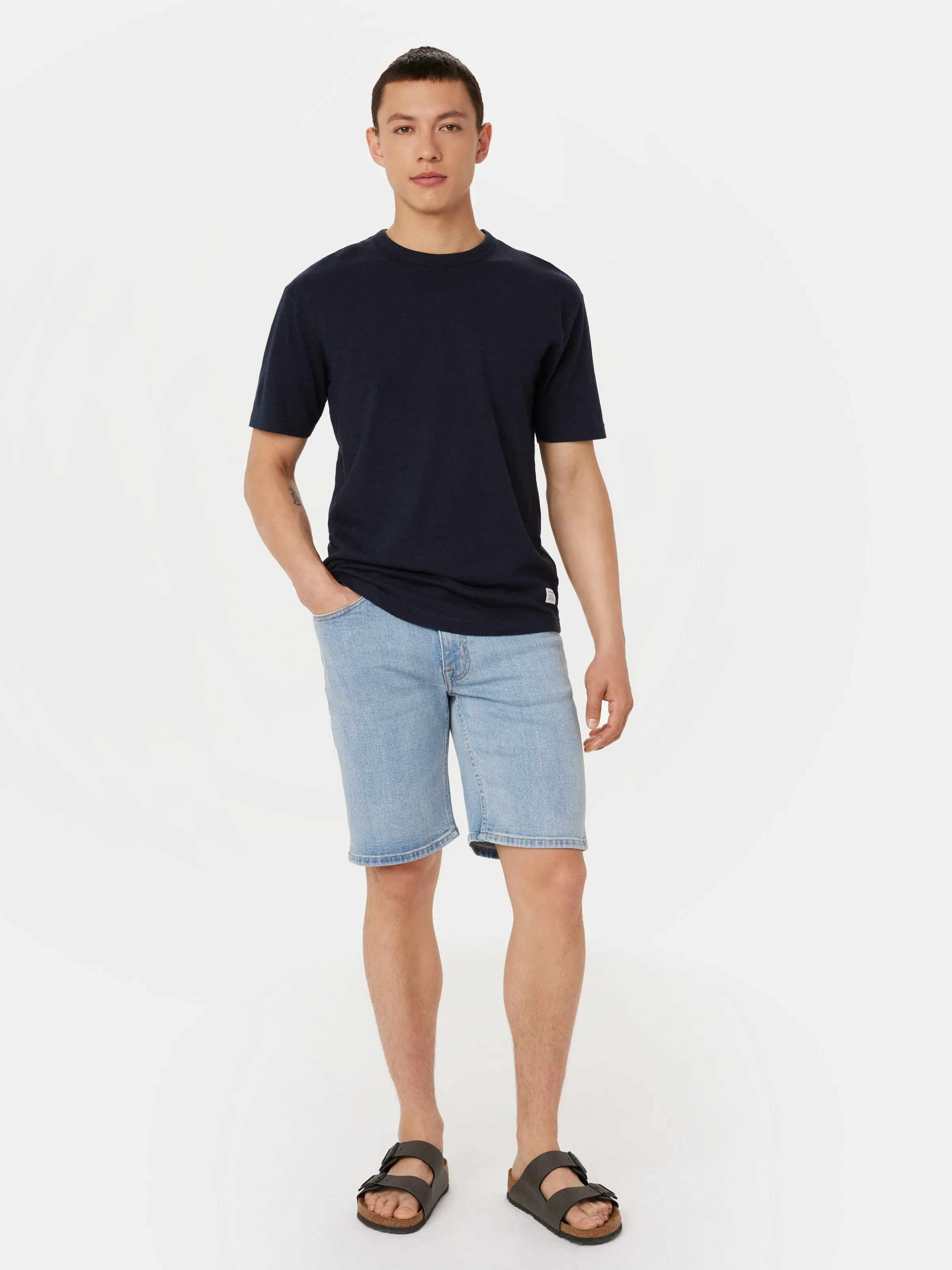 The Adam Slim 10in Short in Washed Blue