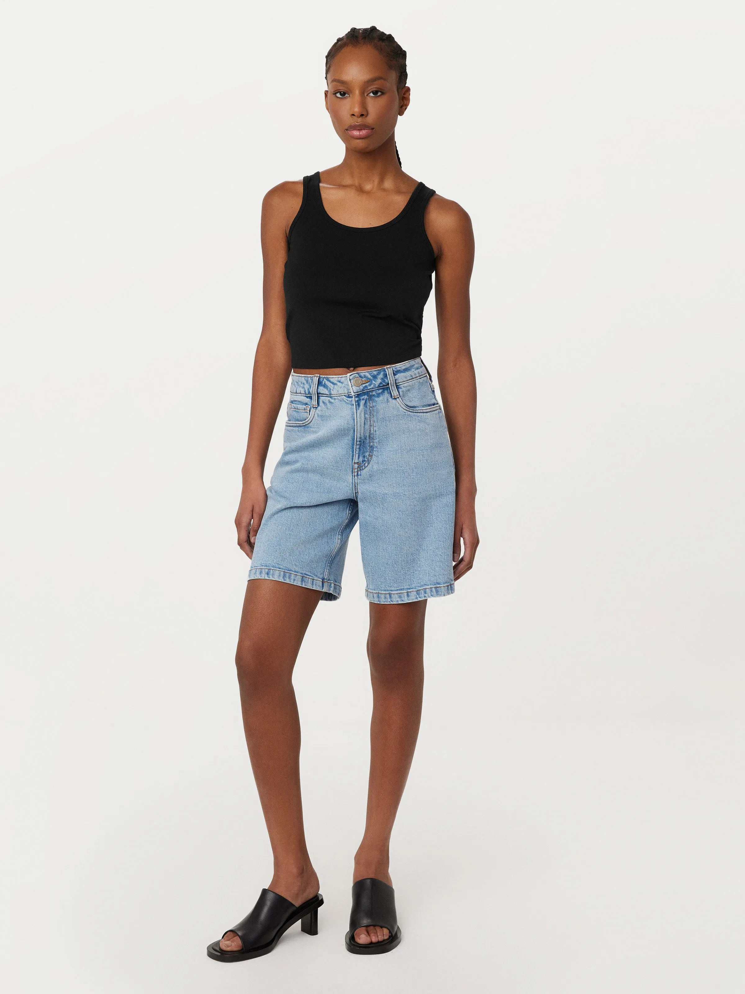 The Patti Bermuda Denim Short in Light Indigo