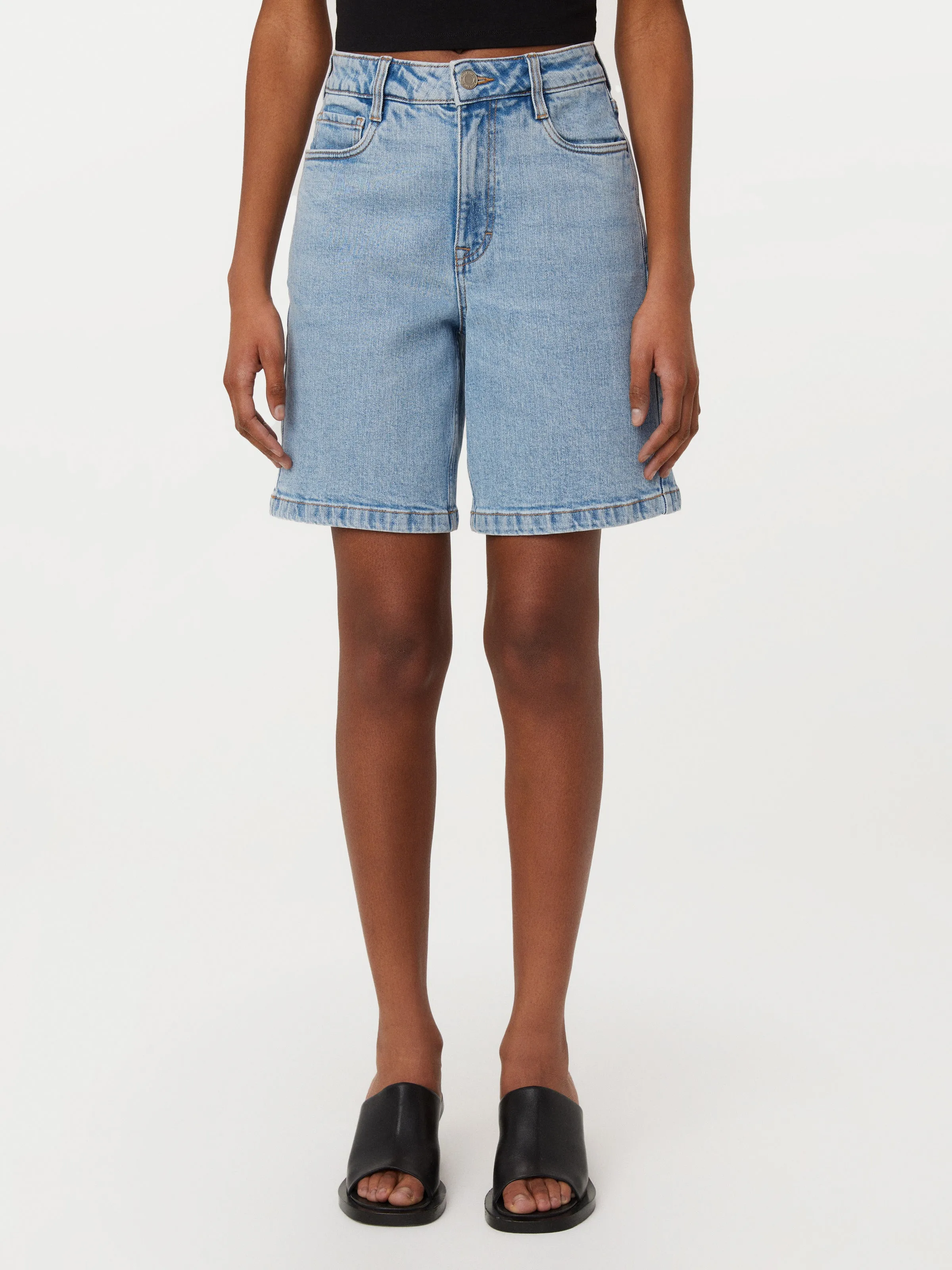 The Patti Bermuda Denim Short in Light Indigo