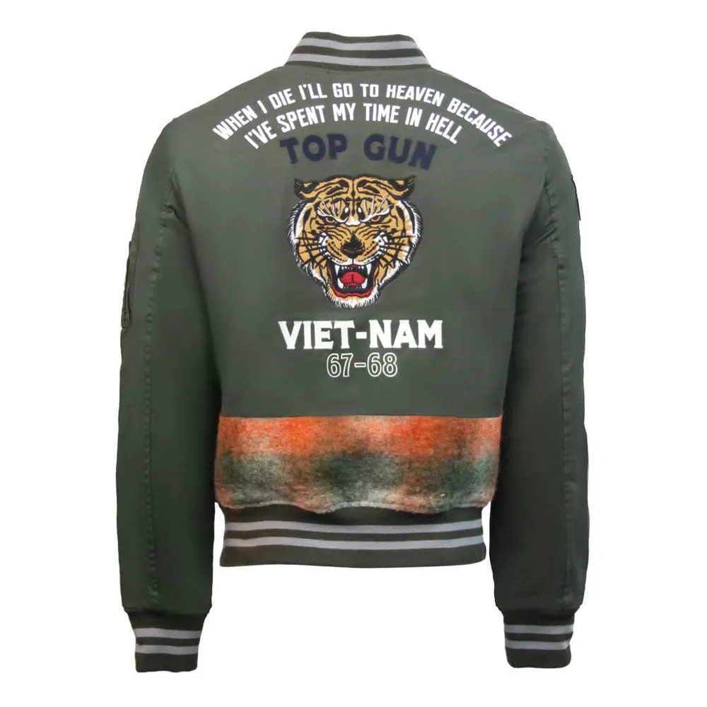 Top Gun Vietnam Canvas Bomber Jacket Olive