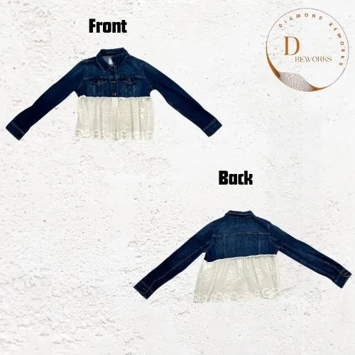 Upcycled / Reworked Ladies Denim X Lace Jacket DR10 SS24