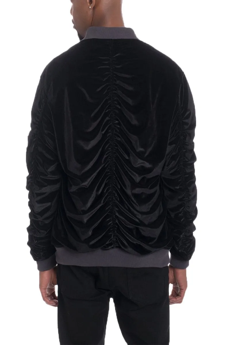 Velour Bomber Jacket