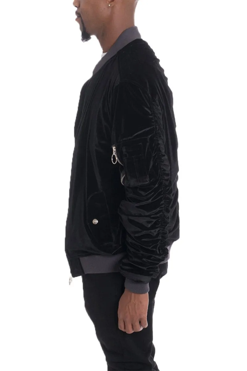 Velour Bomber Jacket