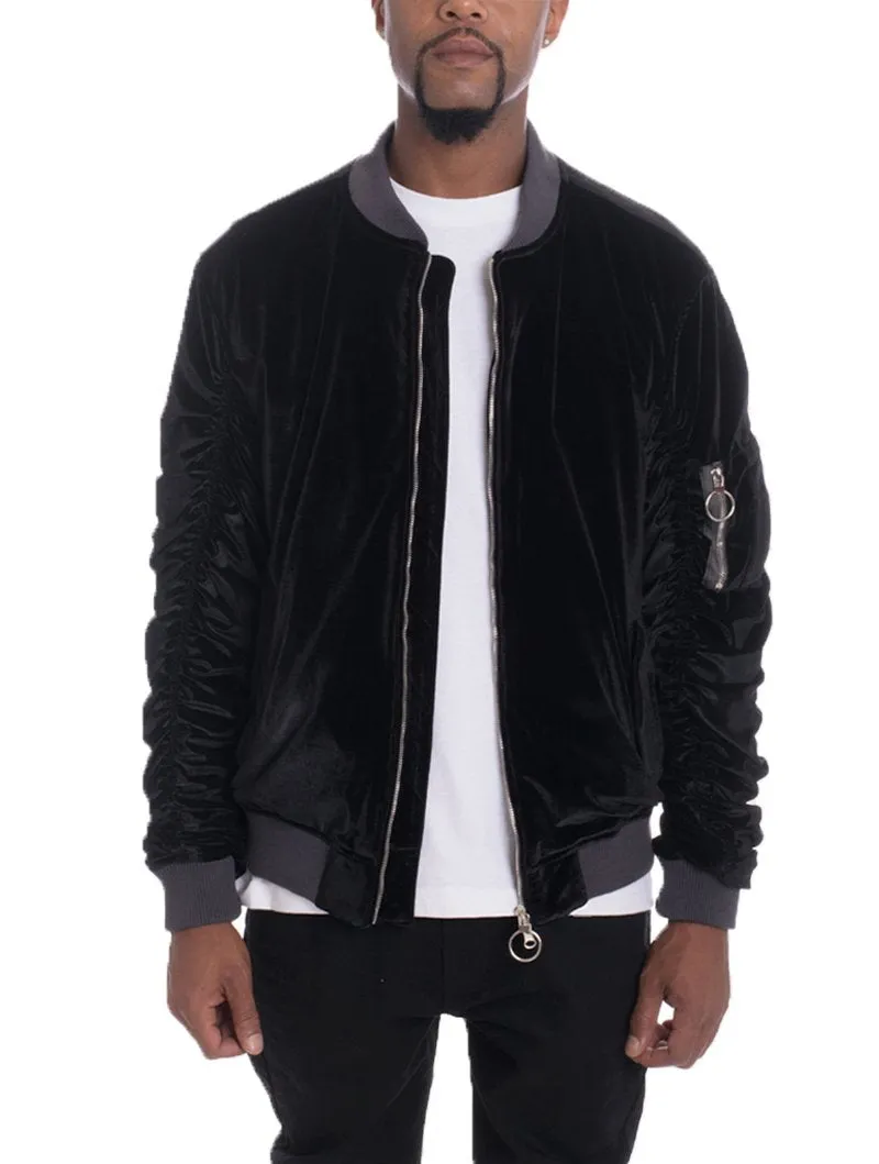 Velour Bomber Jacket