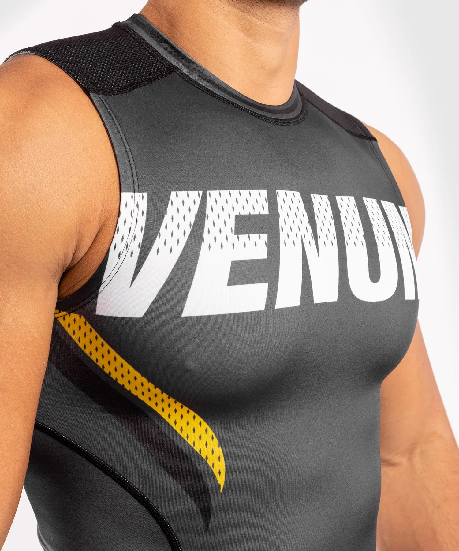 Venum ONE FC Impact Rashguard - sleeveless - Grey/Yellow