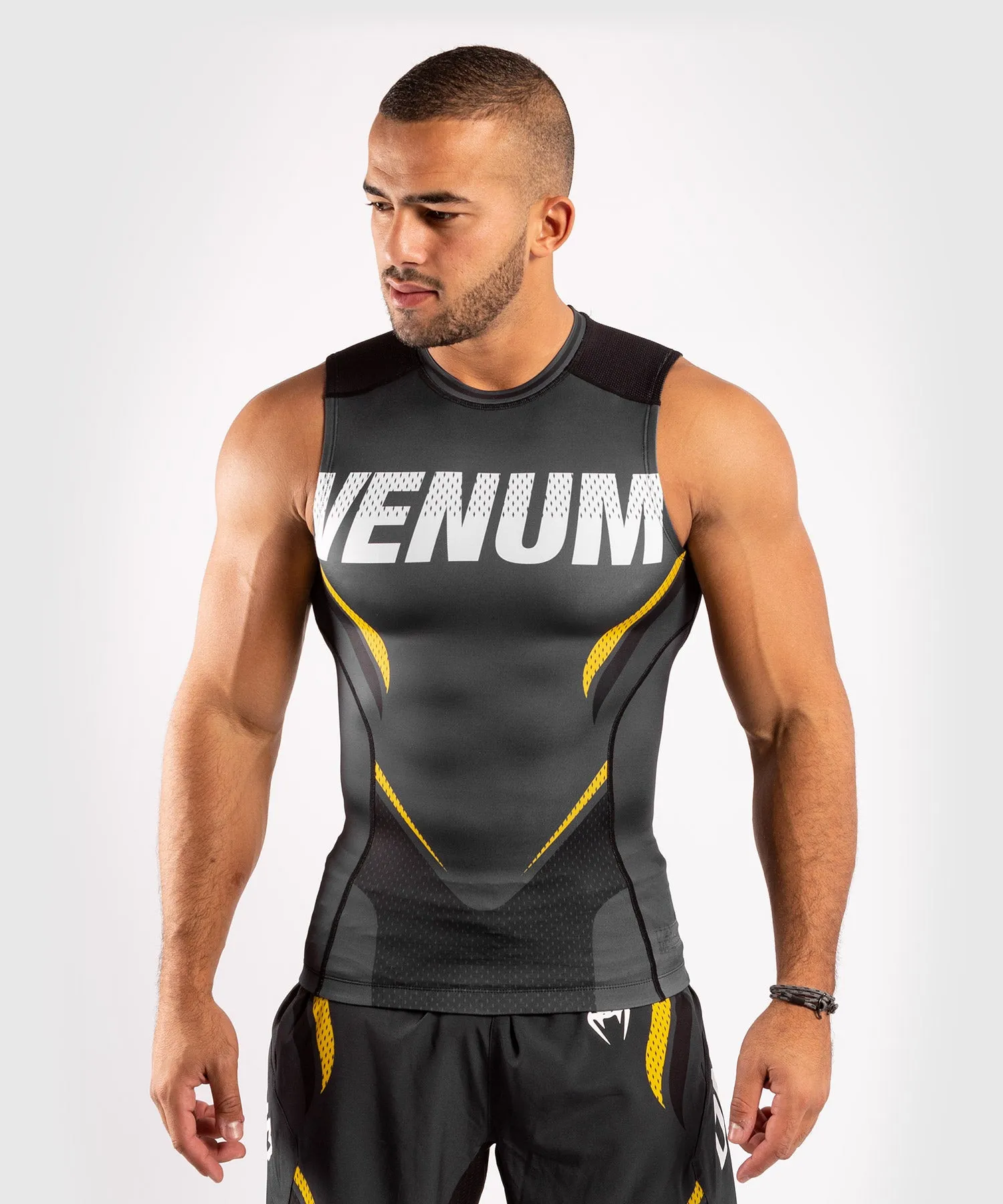 Venum ONE FC Impact Rashguard - sleeveless - Grey/Yellow