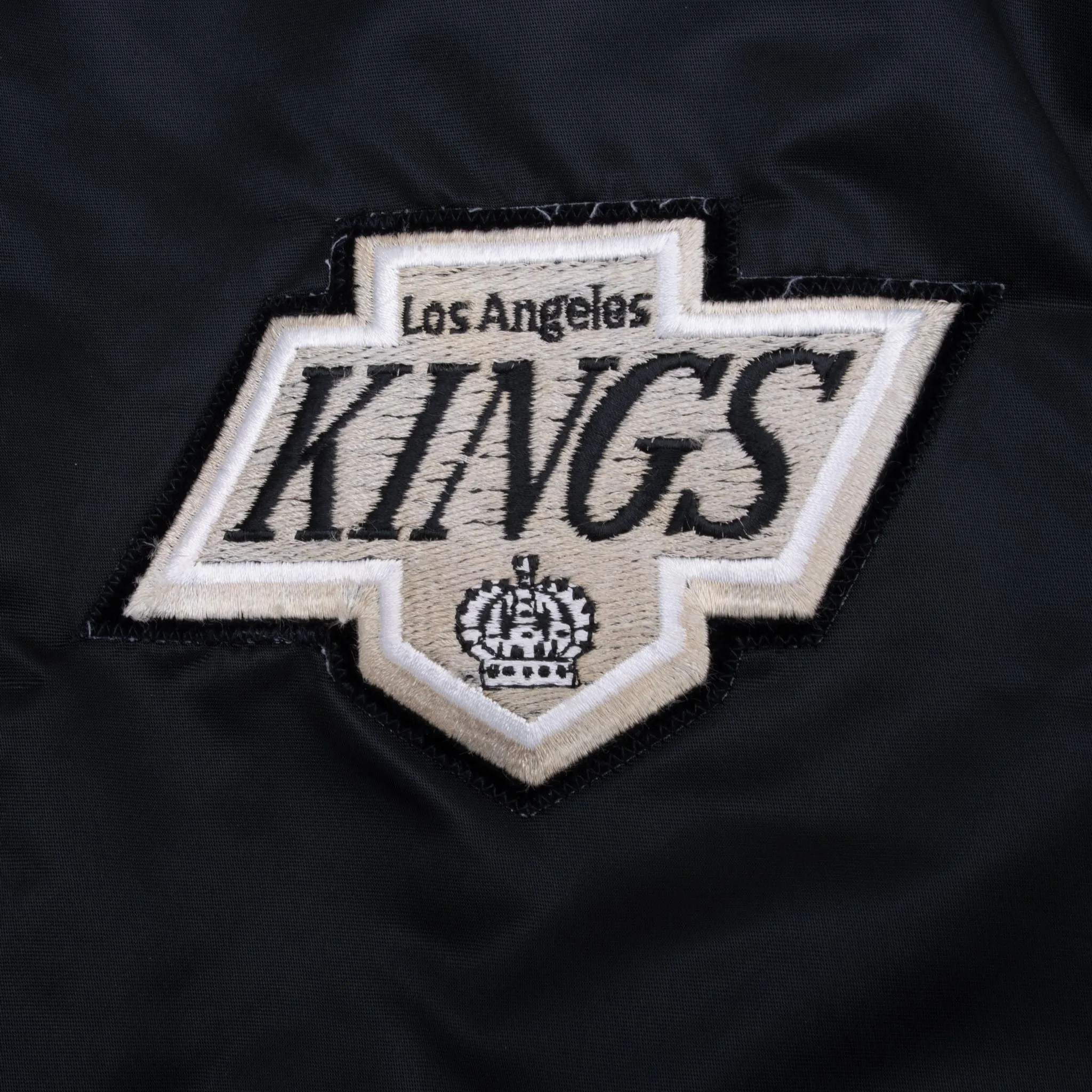 VINTAGE NHL LOS ANGELES KINGS STARTER SATIN BOMBER JACKET 1990S 3XL MADE IN USA