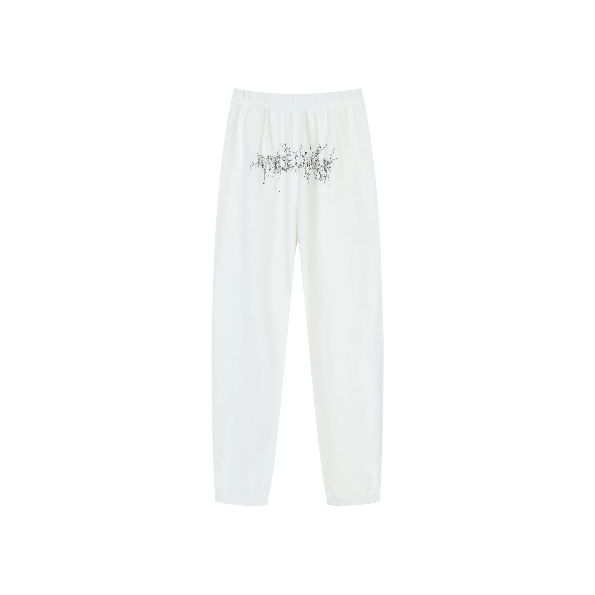 White Spider Net Diamond Joggers