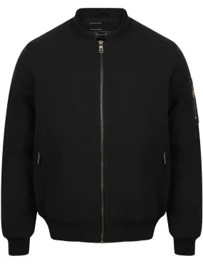 Whitecross Zip Up Bomber Jacket in Black - Dissident