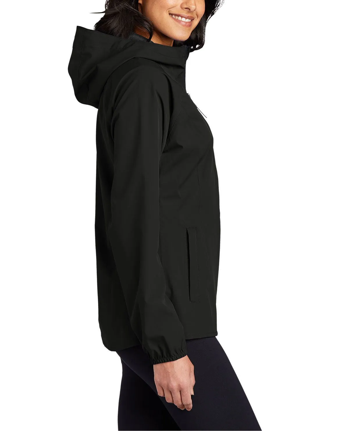 Women's Full-Zip Essential Waterproof Hooded Rain Jacket