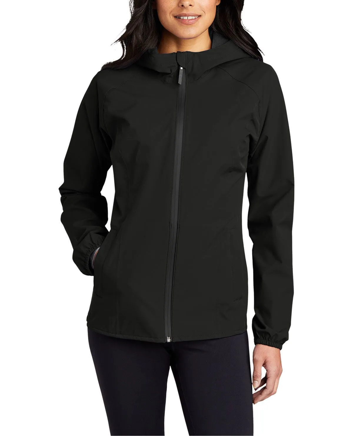 Women's Full-Zip Essential Waterproof Hooded Rain Jacket