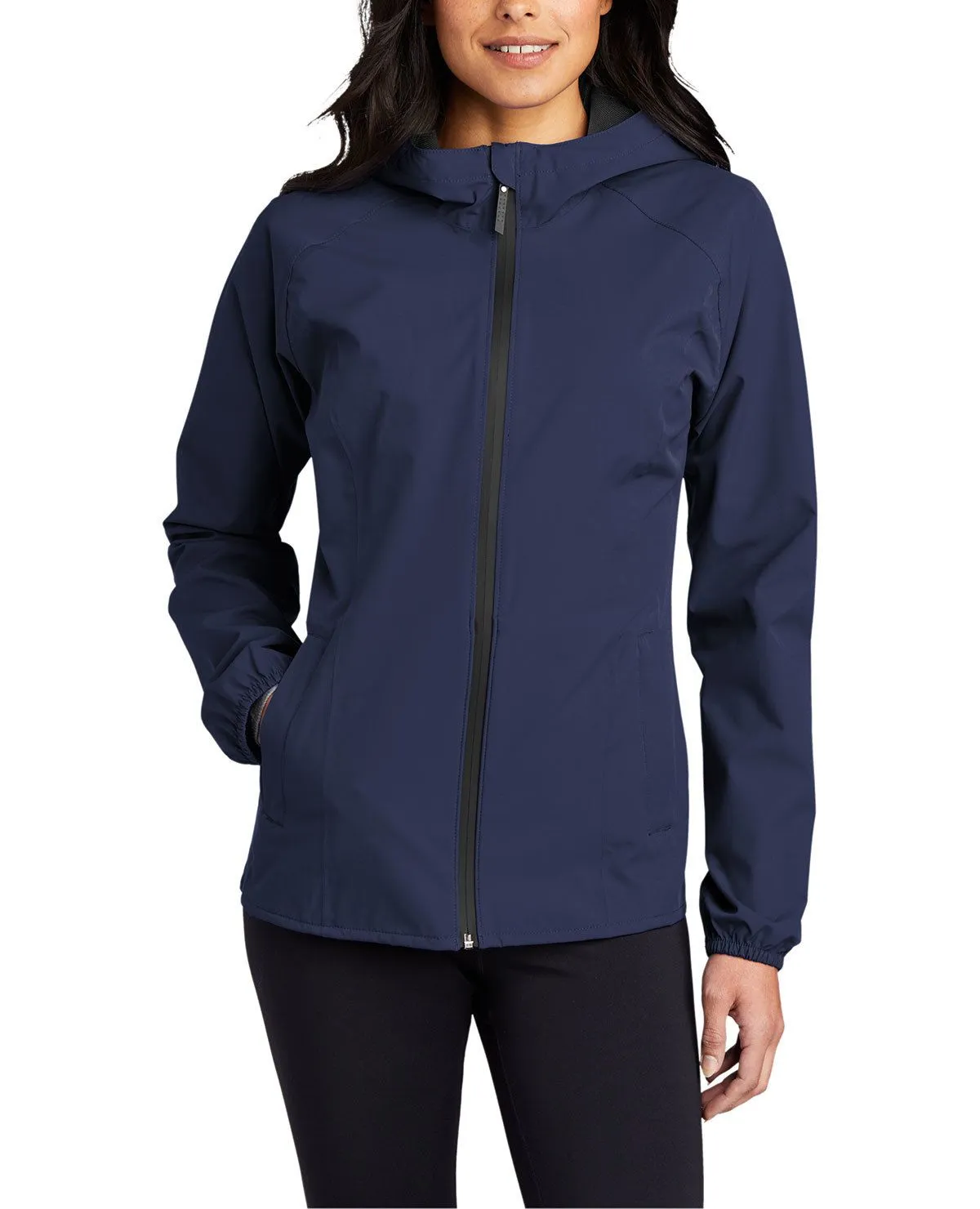 Women's Full-Zip Essential Waterproof Hooded Rain Jacket