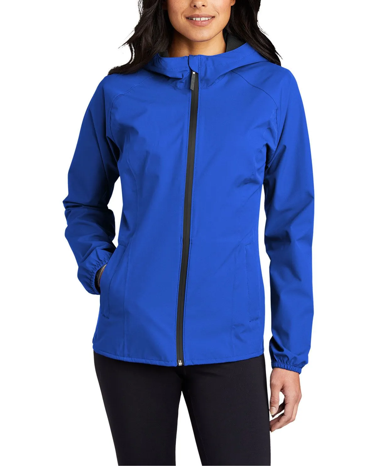 Women's Full-Zip Essential Waterproof Hooded Rain Jacket