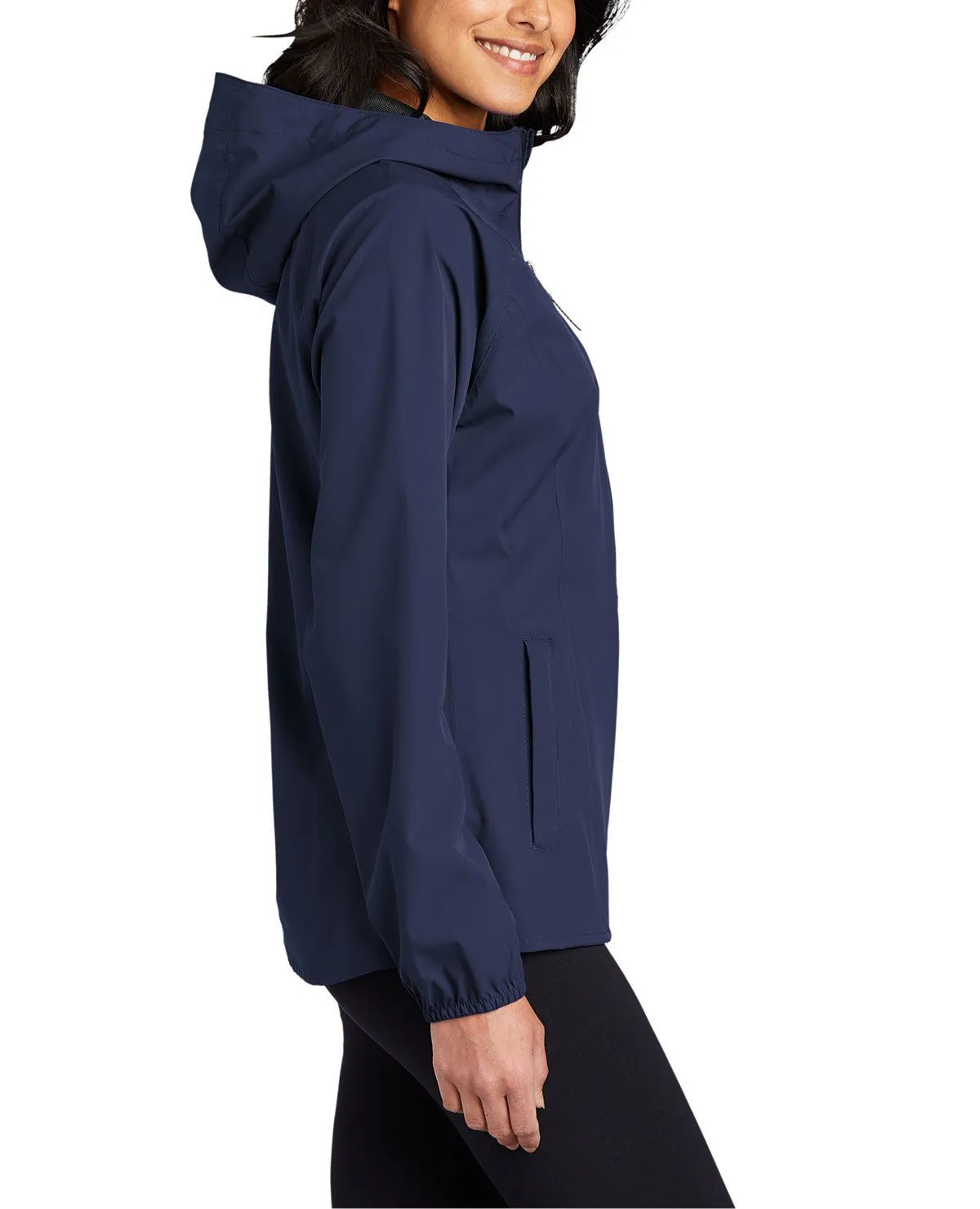 Women's Full-Zip Essential Waterproof Hooded Rain Jacket