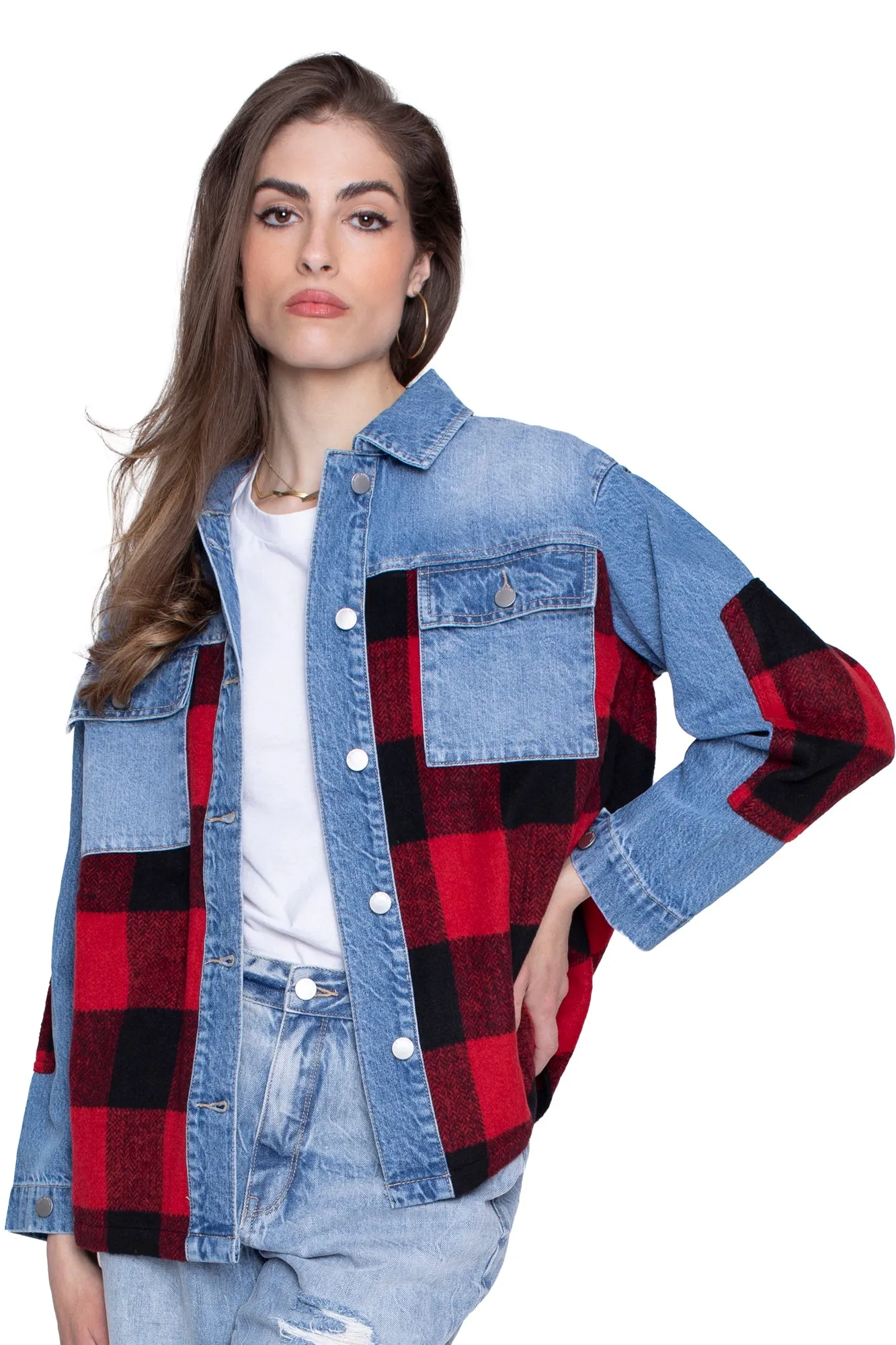 Your Ex Boyfriends Shacket in Red Plaid