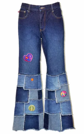 ZANA DI Y2K 00s Patchwork Flared Jeans